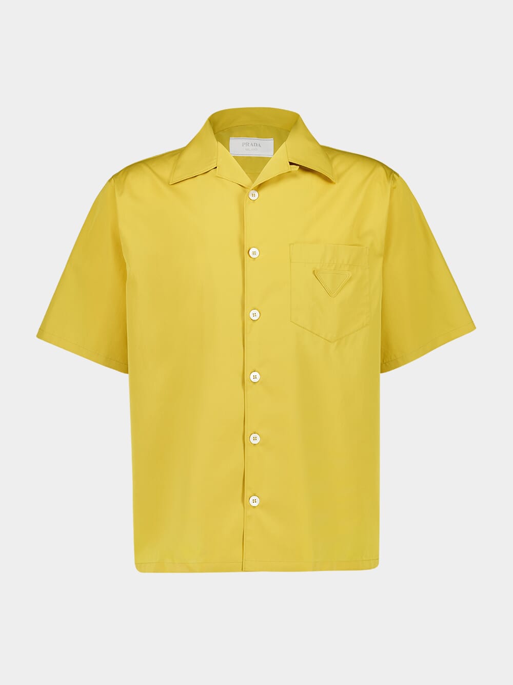 Yellow Short-Sleeve Poplin Cotton Shirt