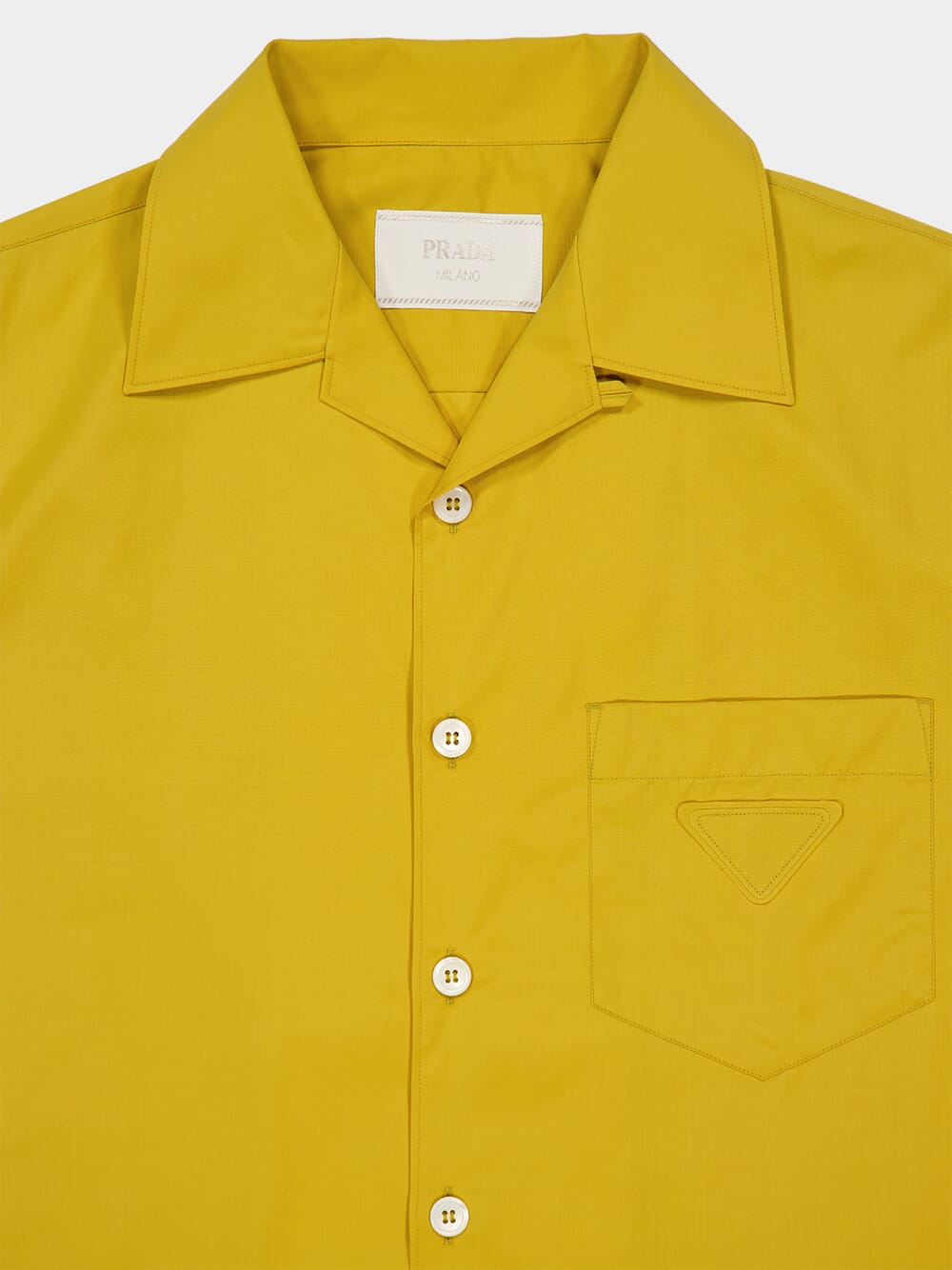 Yellow Short-Sleeve Poplin Cotton Shirt