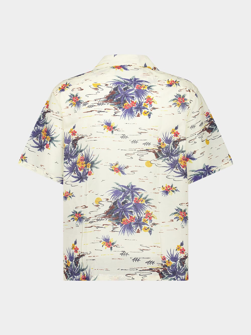 Cream Hawaii Print Short-Sleeve Shirt