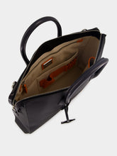Santoni Black Leather Laptop Bag