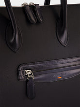 Santoni Black Leather Laptop Bag