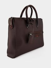 Santoni Dark Brown Leather Laptop Bag