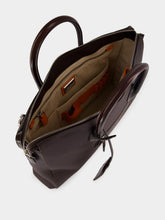 Santoni Dark Brown Leather Laptop Bag