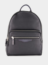 Santoni Black Tumbled Leather Backpack