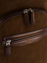 Santoni Dark Brown Suede Leather Backpack