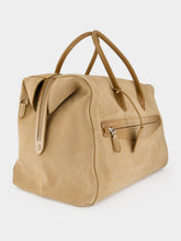 Santoni Beige Suede Weekend Travel Bag
