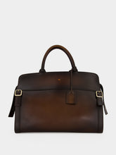 Santoni Brown Leather Briefcase
