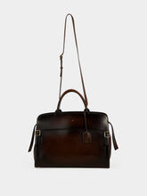 Santoni Brown Leather Briefcase