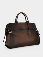 Santoni Brown Leather Briefcase