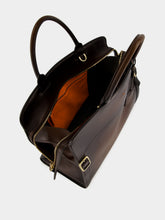 Santoni Brown Leather Briefcase