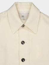 Ami Paris Ivory Boiled Wool Buttoned Jacket