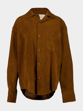 Ami Paris Brown Suede Leather Overshirt