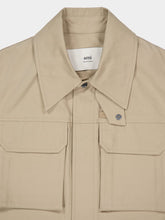 Ami Paris White Coffee Cotton Worker Jacket
