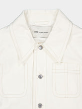 Ami Paris White Cotton Worker Buttoned Jacket