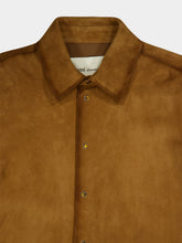 Ami Paris Cognac Ami de Coeur Suede Leather Overshirt