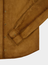 Ami Paris Cognac Ami de Coeur Suede Leather Overshirt