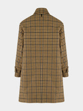 Ami Paris Dark Camel and Navy Blue Checked Coat