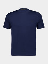 Prada Navy Blue Short-Sleeve Crew Neck Cotton Pullover