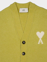 Ami Paris Lime Green Ami De Coeur Cardigan