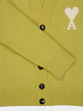 Ami Paris Lime Green Ami De Coeur Cardigan