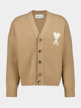 Ami Paris Beige Ami de Coeur Alpaca Cardigan