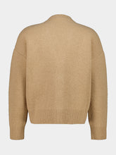 Ami Paris Beige Ami de Coeur Alpaca Cardigan