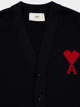 Ami Paris Black Ami de Coeur Wool Cardigan