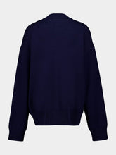 Ami Paris Blue Ami De Coeur Wool Cardigan