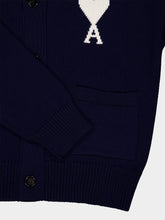 Ami Paris Blue Ami De Coeur Wool Cardigan