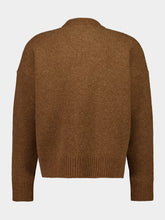 Ami Paris Hazelnut Brown Alpaca Ami De Coeur Crewneck Sweater