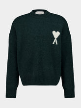 Ami Paris Bottle Green Ami De Coeur Wool Sweater