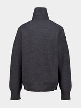 Ami Paris Heather Grey Ami De Coeur Wool Turtleneck