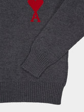 Ami Paris Heather Grey Ami De Coeur Wool Turtleneck