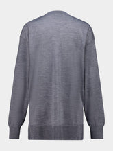 Ami Paris Carbone Grey Thin Wool Crewneck Ami De Coeur Sweater