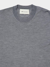 Ami Paris Carbone Grey Thin Wool Crewneck Ami De Coeur Sweater