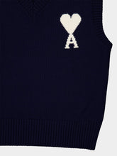 Ami Paris Blue Sleeveless Ami De Coeur Sweater