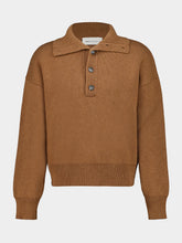 Ami Paris Brown High-Collar Wool Sweater