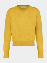 Ami Paris Heather Honey Ami de Coeur Wool V-Neck Jumper