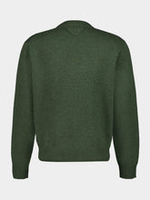 Prada Military Green Re-Cashmere Crew-Neck Sweater