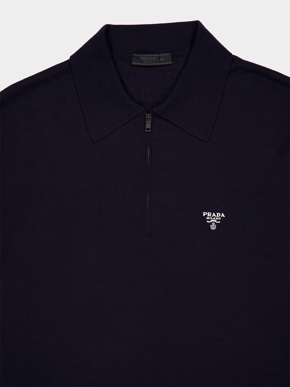 Blue Superfine Wool Polo Shirt