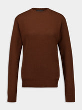 Prada Tobacco Cashmere Crew-Neck Sweater