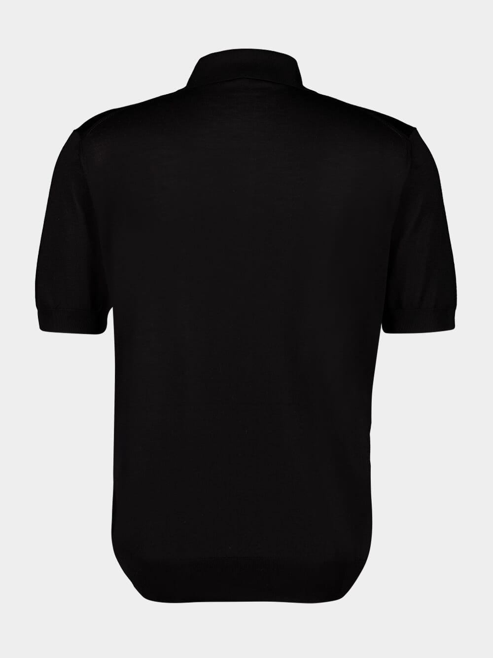 Black Silk Polo Shirt