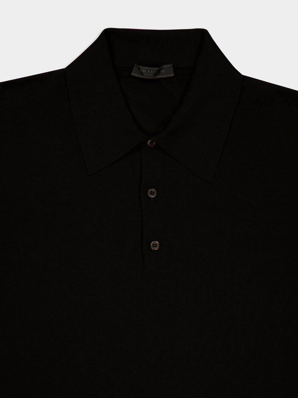 Black Silk Polo Shirt