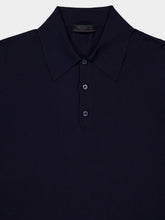 Prada Navy Blue Silk Polo Shirt