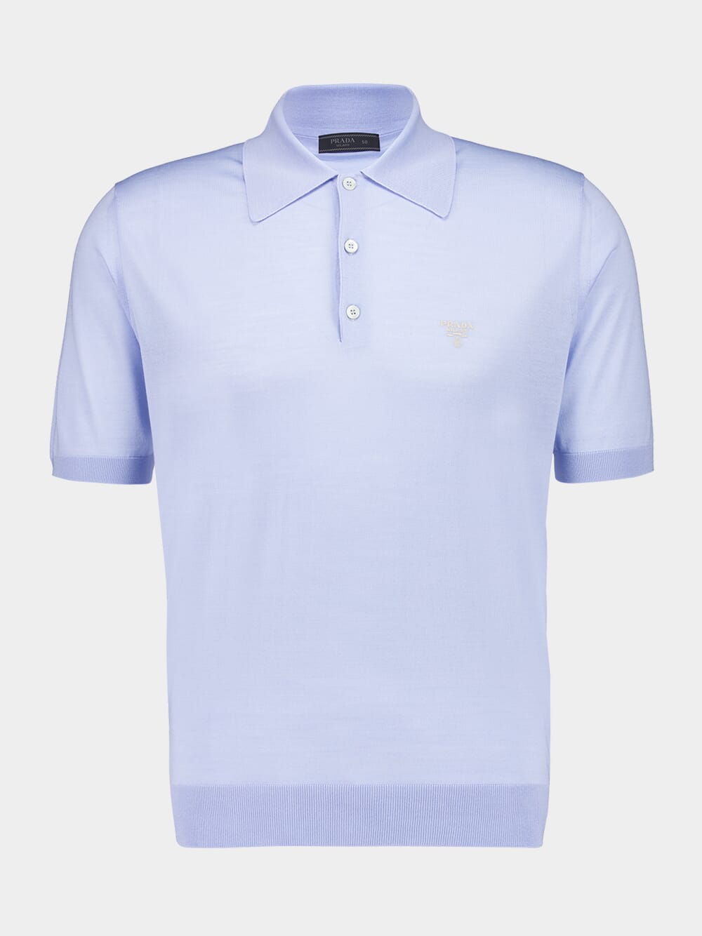 Sky Blue Superfine Wool Polo Shirt