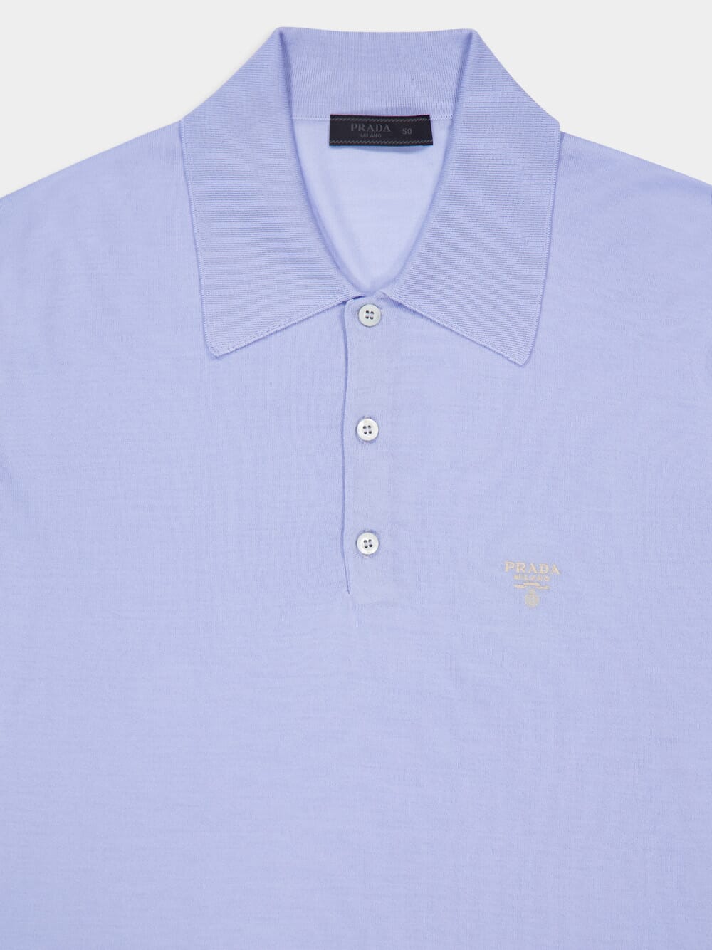 Sky Blue Superfine Wool Polo Shirt