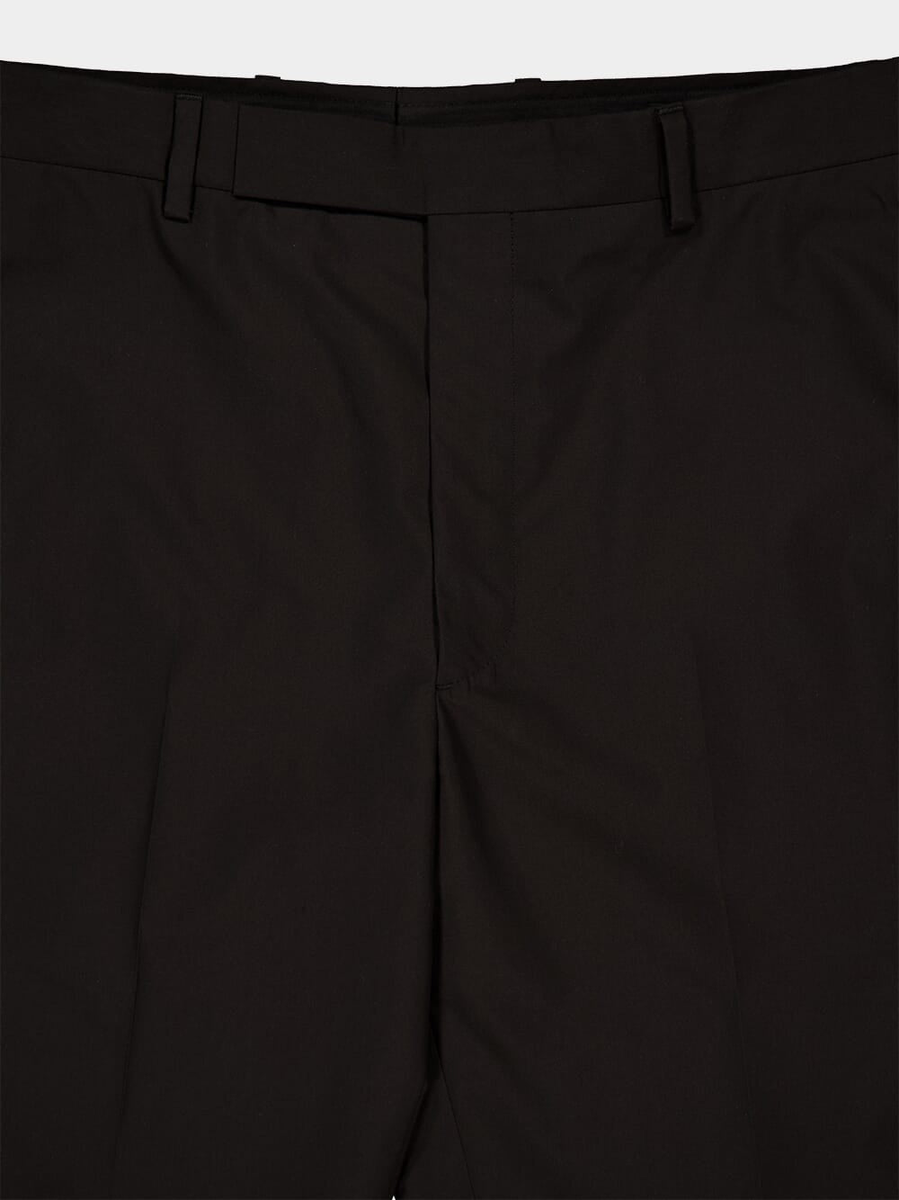 Black Technical Cotton Trousers