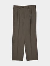 Prada Forest Green Wide-Leg Wool Pants