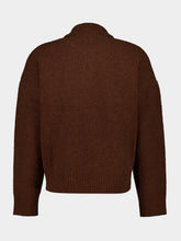 Ami Paris Chocolate Brown Ami de Coeur Alpaca Polo