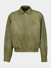 Prada Salvia Green Leather Jacket